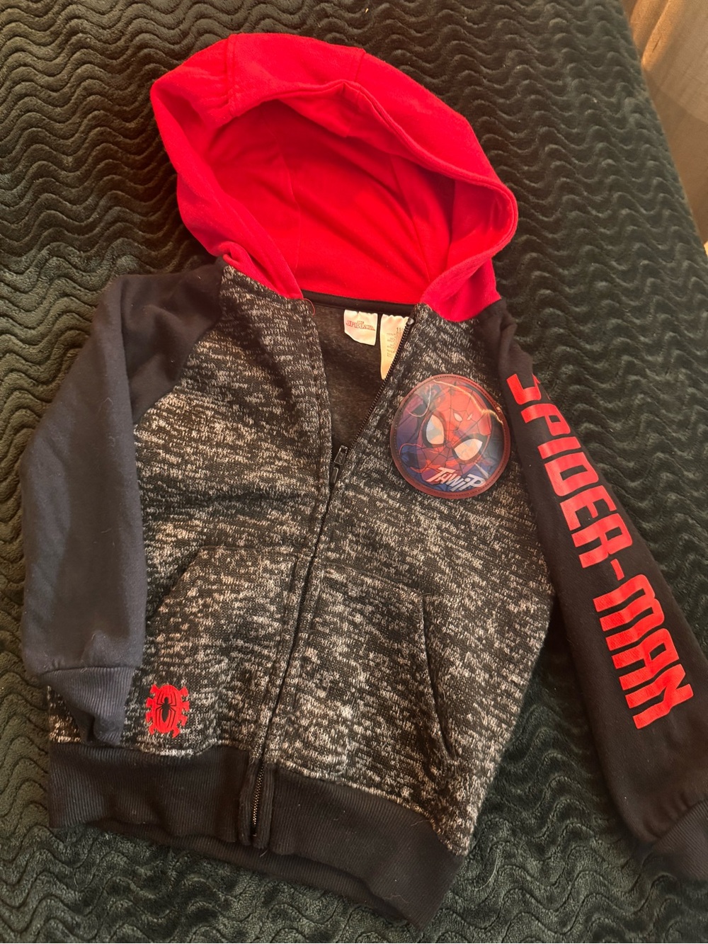 Marvel Spider-Man Red & Black Hooded Zip Sweatshirt